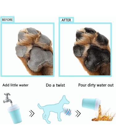 bealy Large/Petite Dog Paw Cleaner Cup - Portable Dog Foot Washer with Silicone Washers in Blue/Green - Easy-to-Use and Handy Dog Paw Washer - Nice Packaging - Buy Online on GoSupps.com