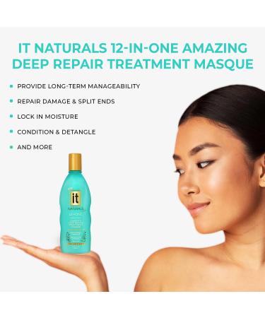 12-in-1 Deep Repair Hair Treatment Masque with Keratin, Argan & Coconut Oil - Strengthens, Hydrates, Smooths Hair - Buy Online on GoSupps.com
