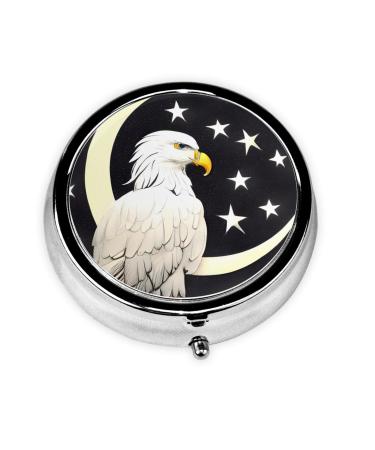 White Head Sculpture Sketchround Pill Box 3 Compartment Round Pill Box Organizer Portable Travel Pill Box for Traveling.