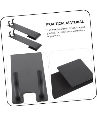 Hoement 2pcs No Punching Hook Shower Towel Hooks Over Door Hooks for Bathroom Storage Hooks Stainless Steel 18X4.2CM Black2 - Buy Online on GoSupps.com