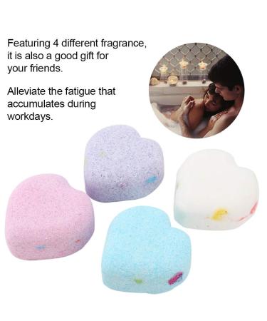 4PC Heart Shape Bath Bomb Set - Aromatherapy Body Cleanser & Moisturizer Gift for Women Girls & Kids - Buy Online on GoSupps.com