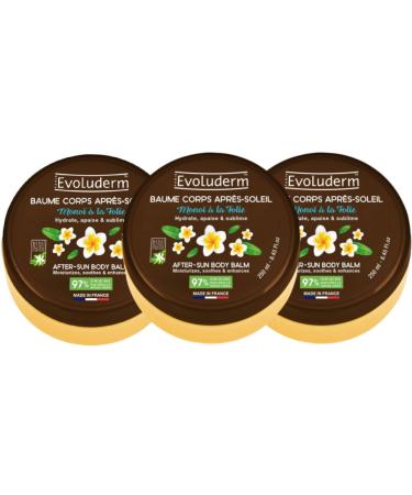 Evoluderm EVOLUDERM Monoi Madness After Sun Body Balm - 250 ml - 97% Natural Origin - Vegan - Made in France - Pack of 3 x 250 ml