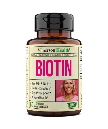 Biotin 10000mcg - Boost Hair Skin and Nail Growth. Biotin Vitamins Supplement for Hair Skin Nails & Overall Health. Hair Vitamins for Radiant Beauty & Stronger Nails. 60 Capsules. Made in The USA