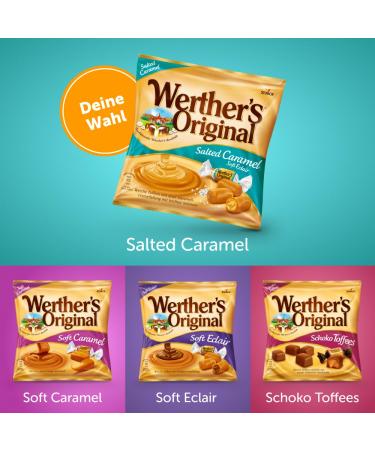 Werther's Original Salted Caramel Soft Eclair 180g - Creamy Caramel Filling International Shipping Available - Buy Online on GoSupps.com