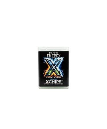 Dr. Rudy Energy XChips Mint Clean Energy & Focus Natural Caffeine + L-Theanine + B12 Birchwood Xylitol for Oral Health Fast-Dissolving Mint Cubes 2 Pack