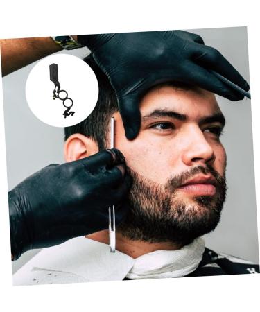 Minkissy Manual Hair Razor Holder - Double Ring Flaps Rustproof Steel Shearing Shaver for Hairdressers - Small Straight Handle Razor Blade Holder - Buy Online on GoSupps.com