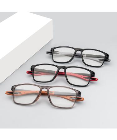 MMOWW 3-Pack Reading Glasses for Men & Women - Sporty Anti-Blue Ultra Light TR90 Frame Computer Glasses - Work & Reading Aid - 2.0X Magnification - 3 Mixed Colors - Buy Online on GoSupps.com
