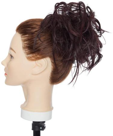 Synthetic Wavy Donut Hair Bun Chignon in Black Mix Wine Red | Updo Scrunchy Curly Hair Extension - Buy Online on GoSupps.com