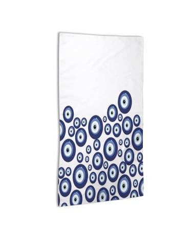 niBBuns Evil Eye Pattern Hand Towels Premium Quality Microfiber Face Cloths Evil Eye Highly Absorbent and Soft Feel Fingertip Towels Blue White 15.75x31.5in Blue White_11