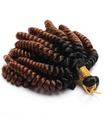 6" Crochet Braiding Hair Extensions Synthetic Twist Two Ombre Short Marley Bob Deep Wavy Curly Hairpieces For Women - Black to Red Brown - Buy Online on GoSupps.com
