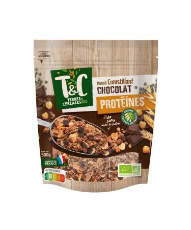 Terres et C r ales - Muesli croustillant prot in au chocolat bio - 500g pour votre sant et bien- tre en picerie di t tique - Le Lot De 3