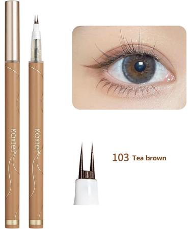 Liquid Eyeliner - Double Tip Lower Eyelash Pencil Waterproof Lower Eyelash Pencil Fade Proof Eye Makeup Easy To Apply Liner Brush C: Tea Brown - Buy Online on GoSupps.com