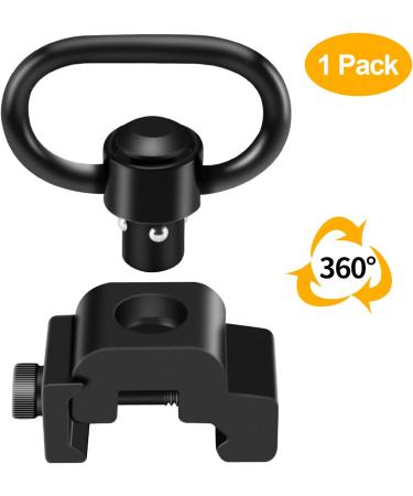 LONSEL 360 Rotation Picatinny Sling Swivel Mount + 2 Point Traditional Sling Rail Mount - Black - Buy Online on GoSupps.com