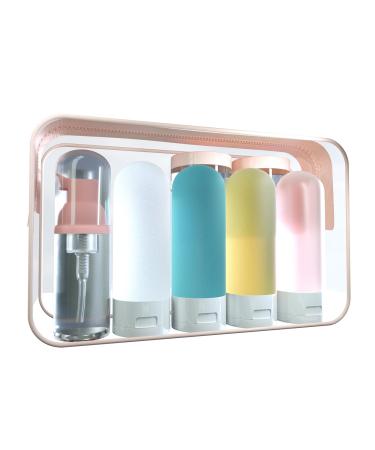 19-Piece Travel Size Bottle Set - For Toiletries TSA Approved Leakproof PET Plastic Squeeze Containers Portable Refillable Travel Accessories For Shampoo Conditioner Lotion Liquids PINK