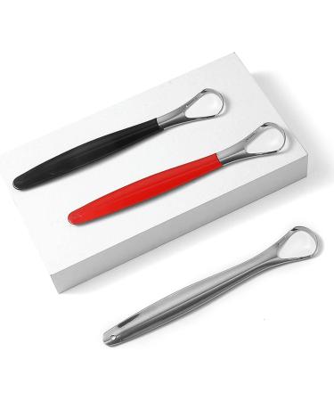 WILsem Steel Tongue Scraper - Red Tongue Cleaner for Oral Hygiene & Fresh Breath | International Shipping Available - Buy Online on GoSupps.com