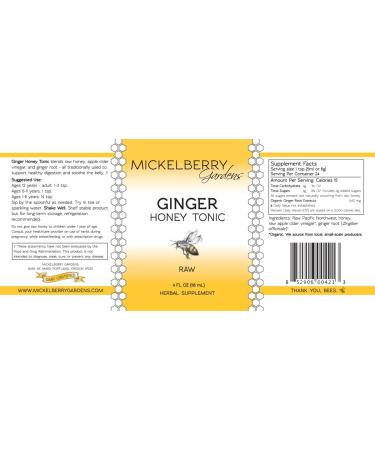 Ginger Honey Tonic - Organic Ginger Root Immune + Digestion Support (4oz) - Buy Online on GoSupps.com