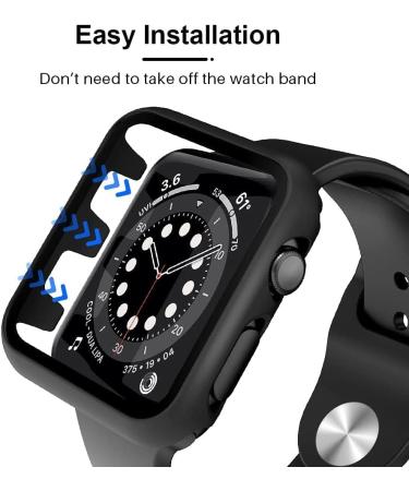 TAURI 2 Pack Hard Case for Apple Watch Series 3/2/1 42mm with 9H Tempered Glass Protector - Touch Sensitive HD Clear - Black - Buy Online on GoSupps.com