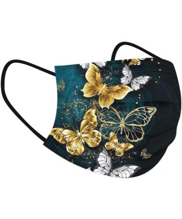 Adults Black Disposable_Face_Masks_Butterflies_Printed_Face_Cover Non-Woven Fabric Comfotable for Outdoor Daily Protction - Buy Online on GoSupps.com