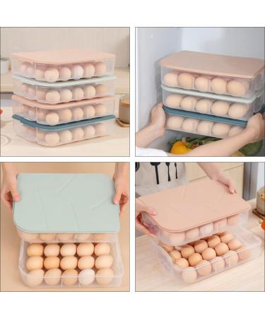 Healeved 3pcs Refrigerator Fridge Home Food Crisper Storage Trays Green Egg Blue Pink Stackable re-usable Assorted Color 30x21.3x6cm - Buy Online on GoSupps.com