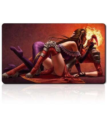 ZHUOHAIZHENHUA - Liliana vess and Chandra (2) - Board Game TCG Playmat - 23.6x13.8 inches - Compatible for TCG MTG Playmat Free Bag