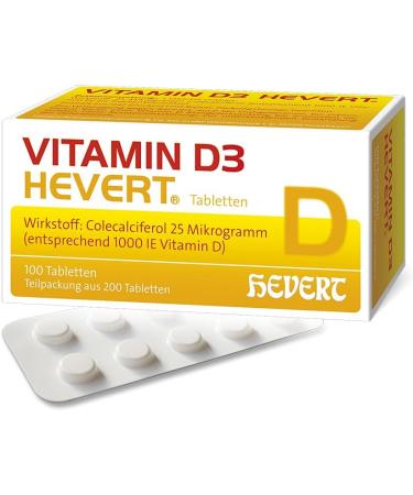 Buy Vitamin D3 Hevert 1000 IU Tablets - 200 Tablets | Boost Immunity & Health | Fast International Shipping - Buy Online on GoSupps.com