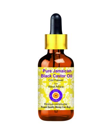 Deve Herbes Pure Jamaican Black Castor Oil (Ricinus communis) with Glass Dropper Infused 15ml (0.50 oz) 0.5 Fl Oz (Pack of 1)