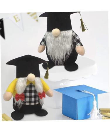 Cabilock 1pc School Season Dwarf Home Adornment Doll Lovely Ornament Graduation Decoration Faceless Black 21x19cm - Buy Online on GoSupps.com