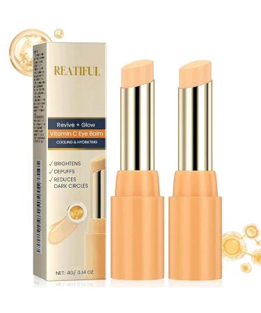 2PCS Revive Glow Vitamin C Eye Balm Vc Anti-Wrinkle Eye Serum Oil Reducing Dark Circle Hydrating Eye Cream Improve Dark Circles Reduces Puffiness (2pcs)