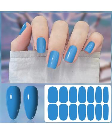 WOKOTO 12 Sheets Blue Series Nail Polish Strips - Solid Nail Stickers & Full Gel Nail Wraps for Women & Girls | Easy Stick-On Nails Kits - Buy Online on GoSupps.com