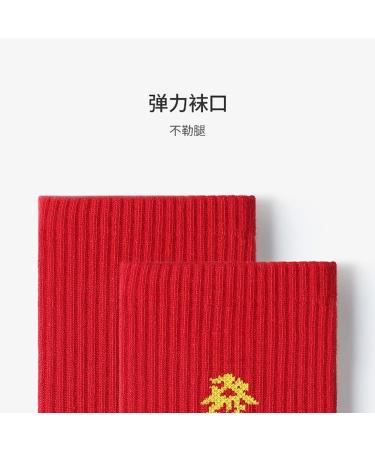 Chinese New Year Red Zodiac Embroidered Women's Cotton Sports Socks - 5 PCS Gift Box (Size 36-44, Red) - Buy Online on GoSupps.com