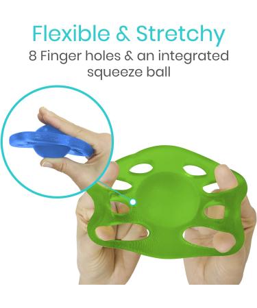 Vive Finger Exerciser & Hand Strengthener - Extensor Trainer Grip Stretcher Balls for Arthritis, Carpal Tunnel, Forearm Muscle Strength - Therapy Exercises for Guitar, Rock Climbing - Includes Strength Band - Buy Online on GoSupps.com