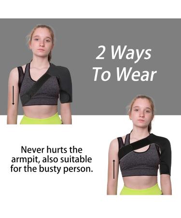 Compression Shoulder Brace for AC Joint & Rotator Cuff Support - Adjustable Stability Sleeves for Men & Women (Medium Left Shoulder - Buy Online on GoSupps.com
