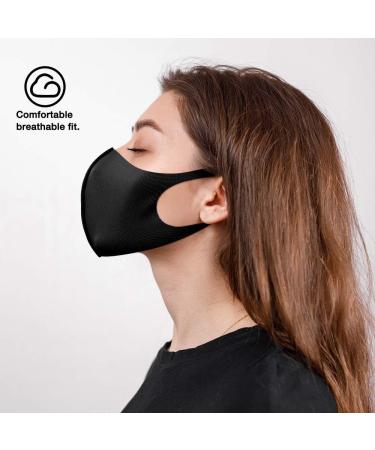 Breathable Black Fabric Facial Masks - Reusable & Washable 8-Pack for Daily Use - Buy Online on GoSupps.com