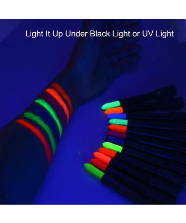 Glow in The Dark UV Black Light Body Paint Kit - 12 Colors for Halloween, Parties & Events - Buy Online on GoSupps.com