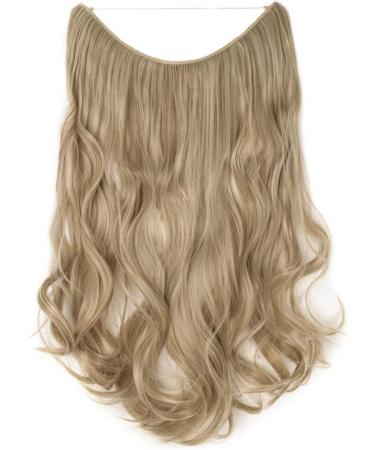 Invisible Secret Hidden Wire in Hair Extensions 20 Inches Long Wavy Curly Synthetic No Clip in Hairpieces Miracle Translucent Fish Line Ombre 2 Tone Sandy Blonde mix Bleach Blonde - Buy Online on GoSupps.com
