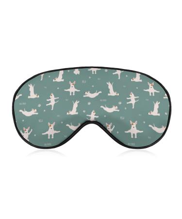 Yoga Bull Terrier Dogs Sleep Mask Eye Cover for Sleeping Blindfold with Adjustable Strap Blocks Light Night Travel Nap for Men Women
