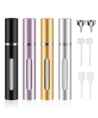 Saiveina 5ml Mini Perfume Atomizer Bottles Refillable Perfume Spray Bottle Empty Cologne Sprayer for Travel and Outgoing(4 Pack)