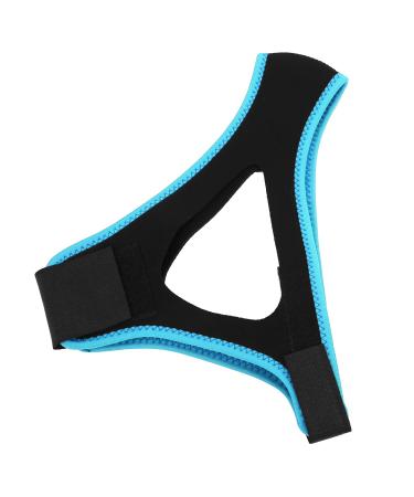 Jaw Support Belt Elastic for Stop snoring Chin Strap Soft Comfortable for Sleep Aid Solution(Black Sky Blue Edge)