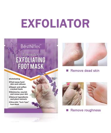Foot Mask - Natural Exfoliator for Dry Dead Skin, Callus, Rough Heels - Lavender Scent - Men & Women - Buy Online on GoSupps.com
