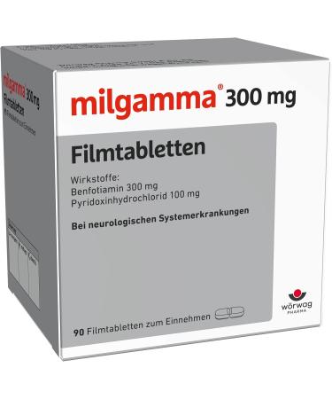 Buy Milgamma 300 mg Vitamin B1 & Benfotiamin Tablets | 90 Film-Coated Tablets for Optimal Health | International Shipping Available - Buy Online on GoSupps.com