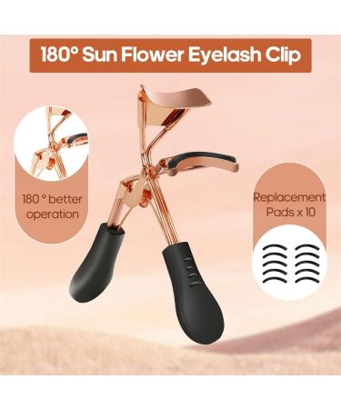 Spring Loaded Eyelash Curler with 10 Refill Pads - Dramatically Curled Lashes in Seconds - Buy Online on GoSupps.com