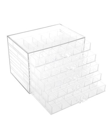 Demeras Nails Organizer Art 23x18x17 120 Grids Nail Decoration Sequence Organize Box Transparent Empty Nail Art Storage Box