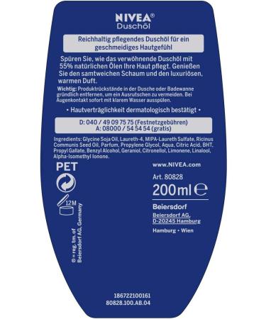 NIVEA Natural Shower Oil - 200ml - Infused with Natural Oils - Buy Online on GoSupps.com