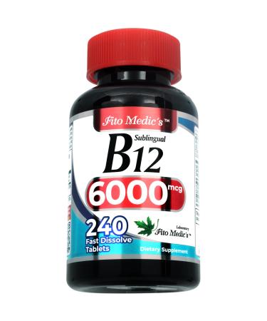 FITO MEDIC'S Lab | Vitamin b12 | 6000 mcg | 240 Servings | b12 sublingual | b12 | b12 Vitamins | Ultra high Absorption s. 240 Count (Pack of 1)