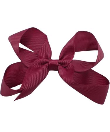 Topkids Accessories 12cm Ribbon Hair Bows Hair Clip Hair Bows for Girls Hair Clips Women Girls Hair Clips Girls Hair Accessories Hair Bows Clips Crocodile Clips Hair Bows (Burgundy) - Buy Online on GoSupps.com