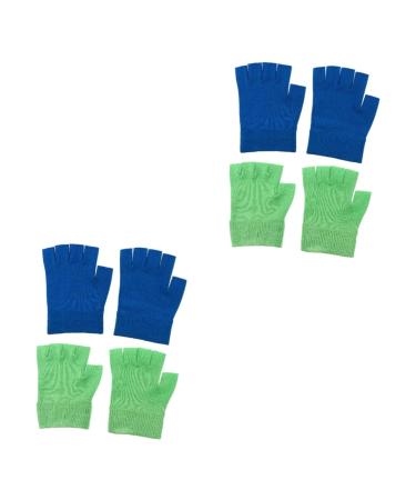 minkissy 4 Pairs Gel Gloves Cracked Skin Gloves Dry Hands Gloves Overnight Gloves for Hands Winter Gloves Overnight moisturizing Gloves Fingerless Mittens Miss Care Leather Gloves Dipping