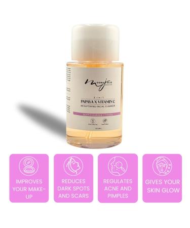 Moona Jolie 2-in-1 Papaya x Vitamin C Cleanser 150ml | Plant- based Facial Cleanser - Deep Cleansing Face Wash with Vitamin E and Aloe Vera Hydrating for Fine Lines and Hyperpigmentation - Buy Online on GoSupps.com
