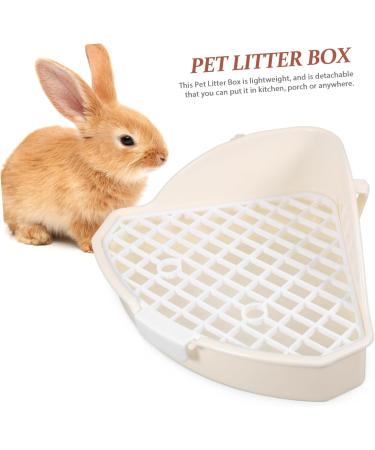 BESPORTBLE Rabbit Triangle Toilet Indoor Bunny Potty Tray Guinea Pig Potty Pet Cage Abs White 25.00X19.00X10.00CM White - Buy Online on GoSupps.com