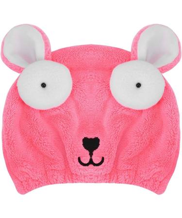Buy Cartoon Hare Hair Turban for Kids & Women | Quick-Drying Elastic Hair Towel - Soft Thickened Shower Hood in Pink - Buy Online on GoSupps.com