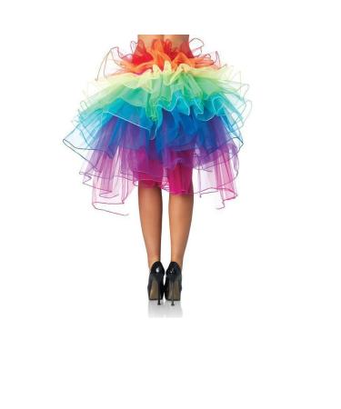 Women Layered Rainbow Tutu Skirt Dancing Ruffle Skirt Mini Skirt Petticoat - One Size Fits Most